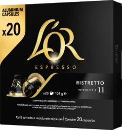 L'OR Espresso Ristretto Koffiecups - Intensiteit 11/12 - 10 X 20 Capsules -Koffiehuis 1128x1200