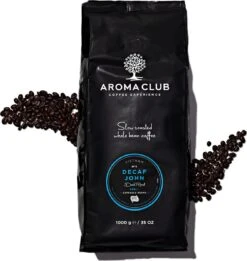 Koffiehuis 36 Aroma Club - Cafeïnevrije Koffiebonen 1KG - No. 5 Decaf John - Koffie Intensiteit 3/5