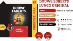 Douwe Egberts Lungo Original Koffiecups - Intensiteit 6/12 - 10 X 20 Capsules -Koffiehuis 1200x674