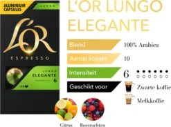L'OR Lungo Elegante Koffiecups - Intensiteit 6/12 - 10 X 10 Capsules 18 L'OR Lungo Elegante Koffiecups - Intensiteit 6/12 - 10 X 10 Capsules -Koffiehuis 1200x893