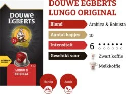 Douwe Egberts Lungo Original Koffiecups - Intensiteit 6/12 - 10 X 10 Capsules -Koffiehuis 1200x895 1