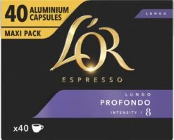 L'OR Lungo Profondo Koffiecups - Intensiteit 8/12 - 4 X 40 Capsules -Koffiehuis 1200x966 1