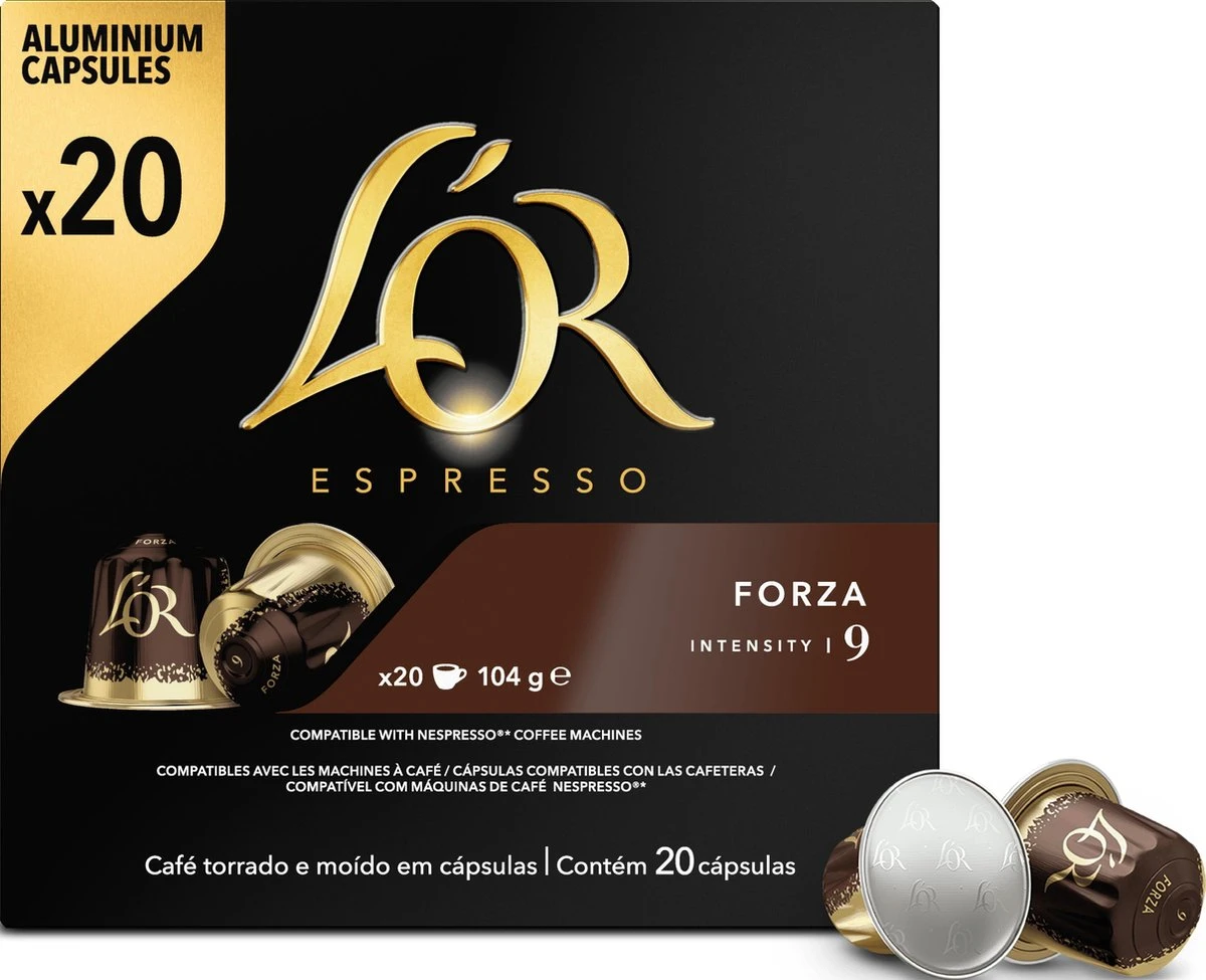 L'OR Espresso Forza Koffiecups - Intensiteit 9/12 - 10 X 20 Capsules 15 L'OR Espresso Forza Koffiecups - Intensiteit 9/12 - 10 X 20 Capsules - Afbeelding 13