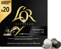 L'OR Espresso Ristretto Koffiecups - Intensiteit 11/12 - 10 X 20 Capsules -Koffiehuis 1200x975