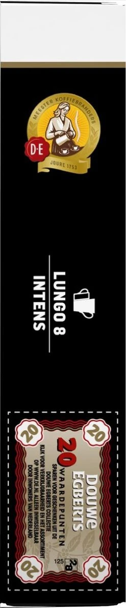 Douwe Egberts Lungo Intens Koffiecups - Intensiteit 8/12 - 10 X 20 Capsules 20 Douwe Egberts Lungo Intens Koffiecups - Intensiteit 8/12 - 10 X 20 Capsules -Koffiehuis 249x1200 1