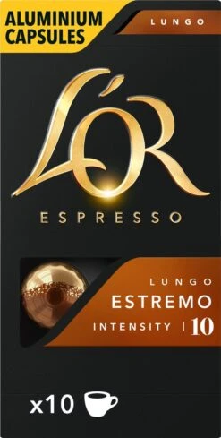L'OR Lungo Estremo Koffiecups - Intensiteit 10/12 - 10 X 10 Capsules -Koffiehuis 606x1200 4