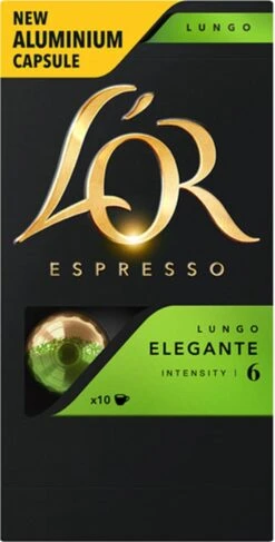 L'OR Lungo Elegante Koffiecups - Intensiteit 6/12 - 10 X 10 Capsules 23 L'OR Lungo Elegante Koffiecups - Intensiteit 6/12 - 10 X 10 Capsules -Koffiehuis 609x1200