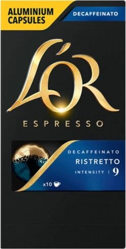 L'OR Espresso Ristretto Decaffeinato - Intensiteit 9/12 - 10 X 10 Capsules 23 L'OR Espresso Ristretto Decaffeinato - Intensiteit 9/12 - 10 X 10 Capsules -Koffiehuis 611x1200 1
