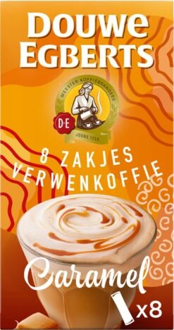 Douwe Egberts Verwenkoffie Latte Caramel Oploskoffie - 5 X 8 Zakjes -Koffiehuis 633x1200 2