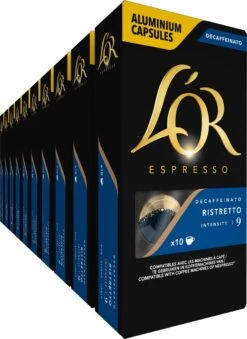 Nieuwe Producten 11 L'OR Espresso Ristretto Decaffeinato - Intensiteit 9/12 - 10 X 10 Capsules