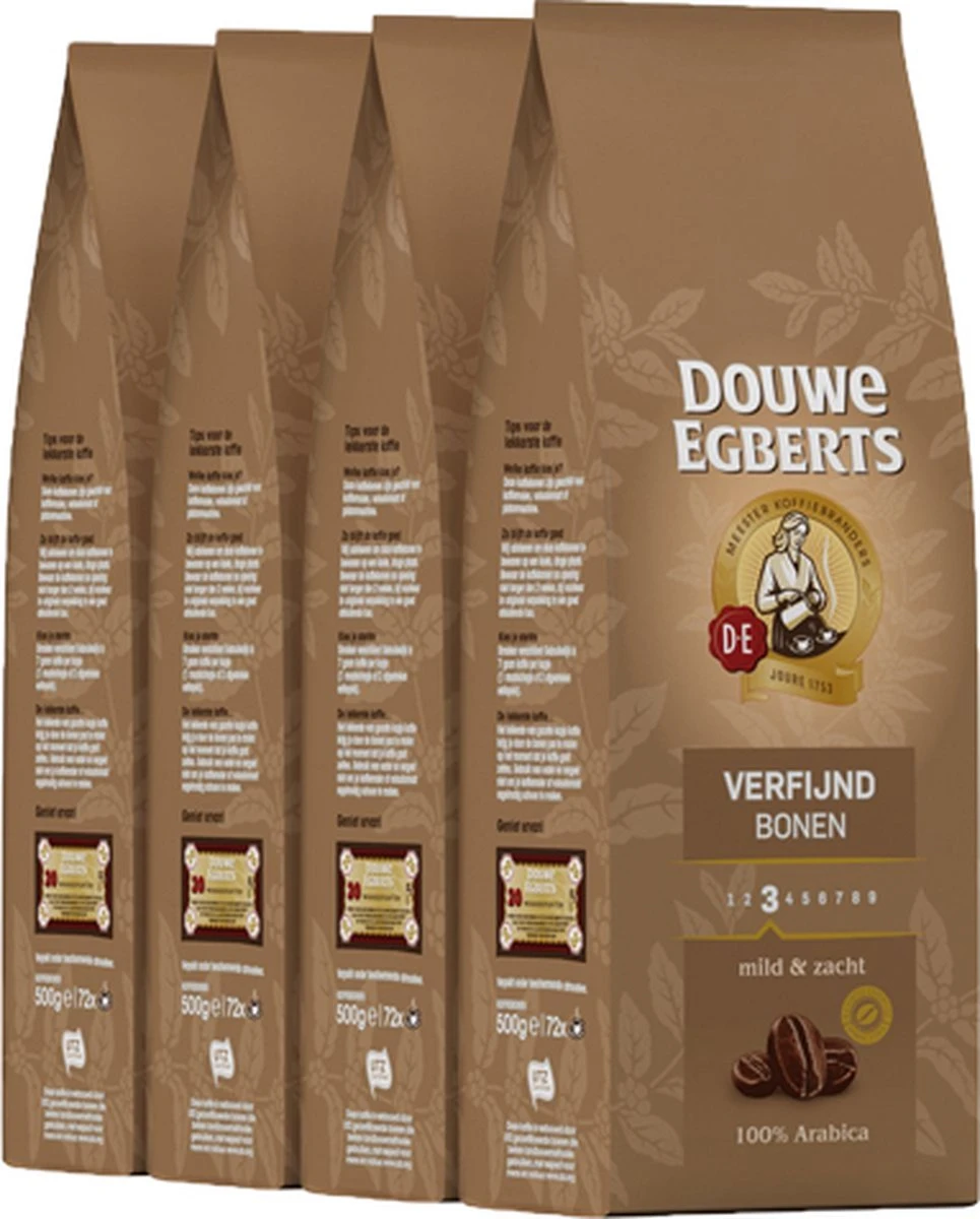 Douwe Egberts Verfijnd Koffiebonen - 4 X 500 Gram 3 Douwe Egberts Verfijnd Koffiebonen - 4 X 500 Gram